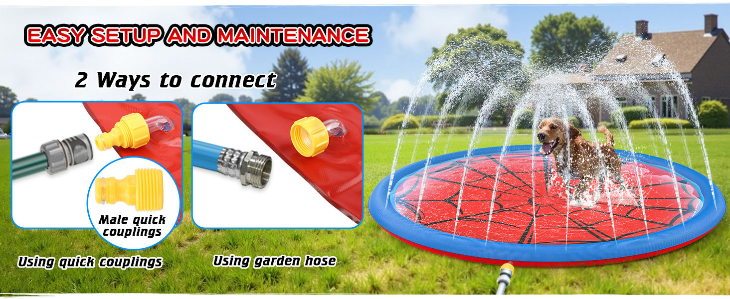 Customizable Non-Slip Sprinkler Mat – Dog & Kid Outdoor Water Play Pad with Spider Web Design Customizable Non-Slip Sprinkler Mat – Dog & Kid Outdoor Water Play Pad with Spider Web Design