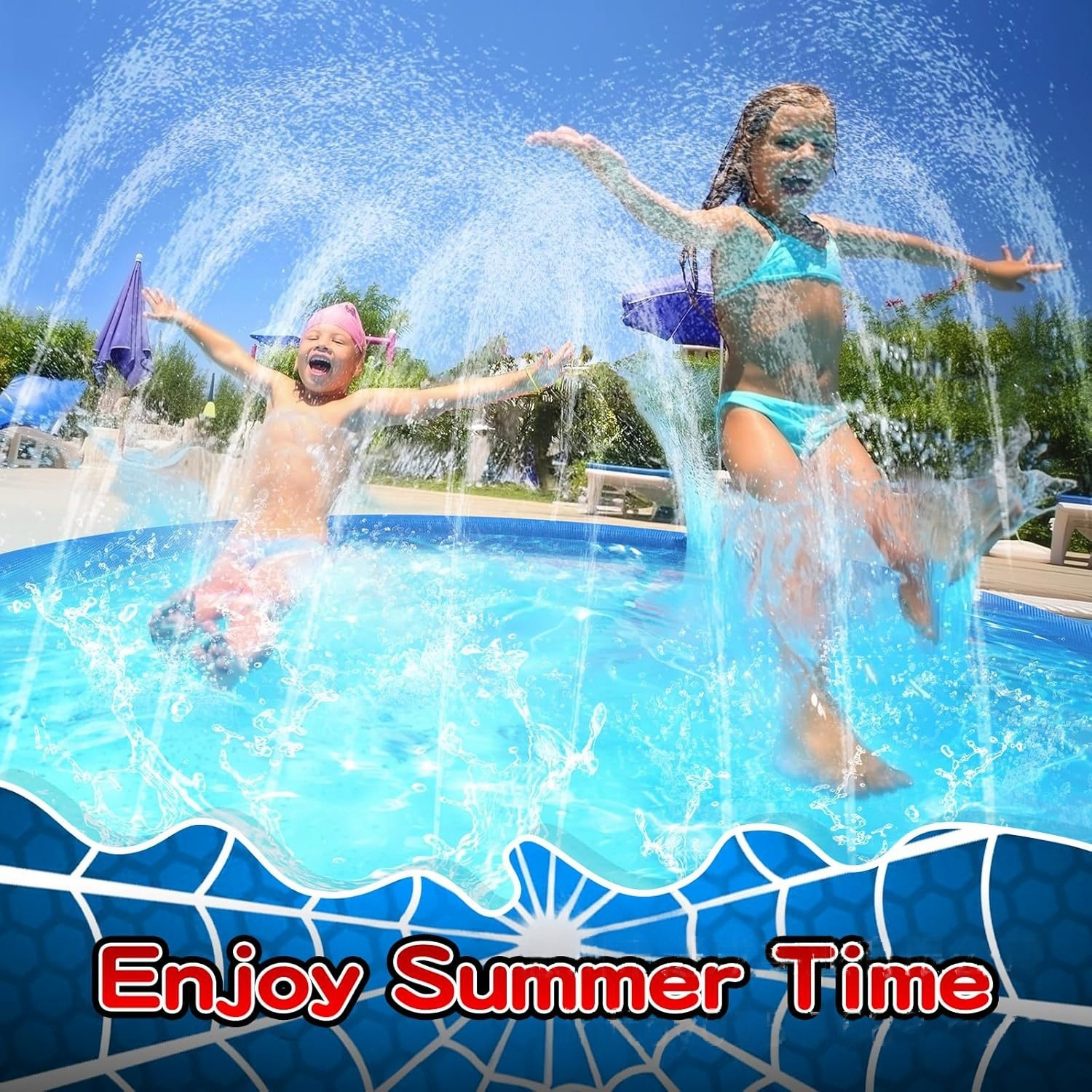 Non-Slip Sprinkler Mat – Dog & Kid Outdoor Water Play Pad